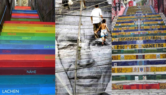 Arte en escaleras del Mundo.