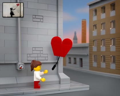 Fusión de Banksy y LEGO - Banksy Balloon Girl