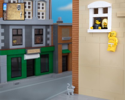 Fusión de Banksy y LEGO - Hanging Man