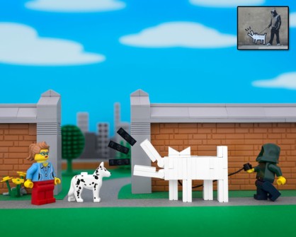 Fusión de Banksy y LEGO - Banksy Haring Dog